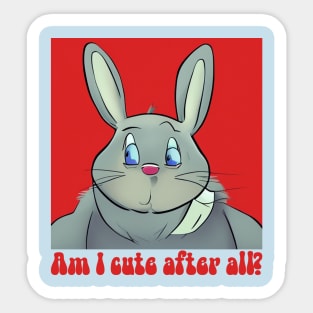 Funny chubby rabbit. Sticker